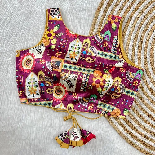 Multicolor Pink Floral Printed Blouse