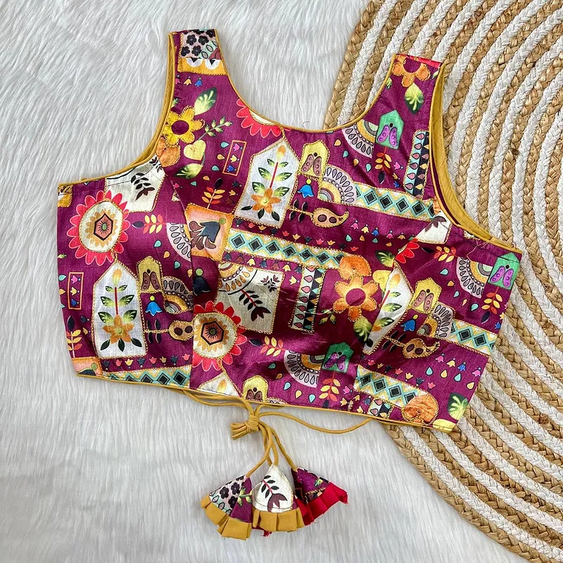 Multicolor Pink Floral Printed Blouse