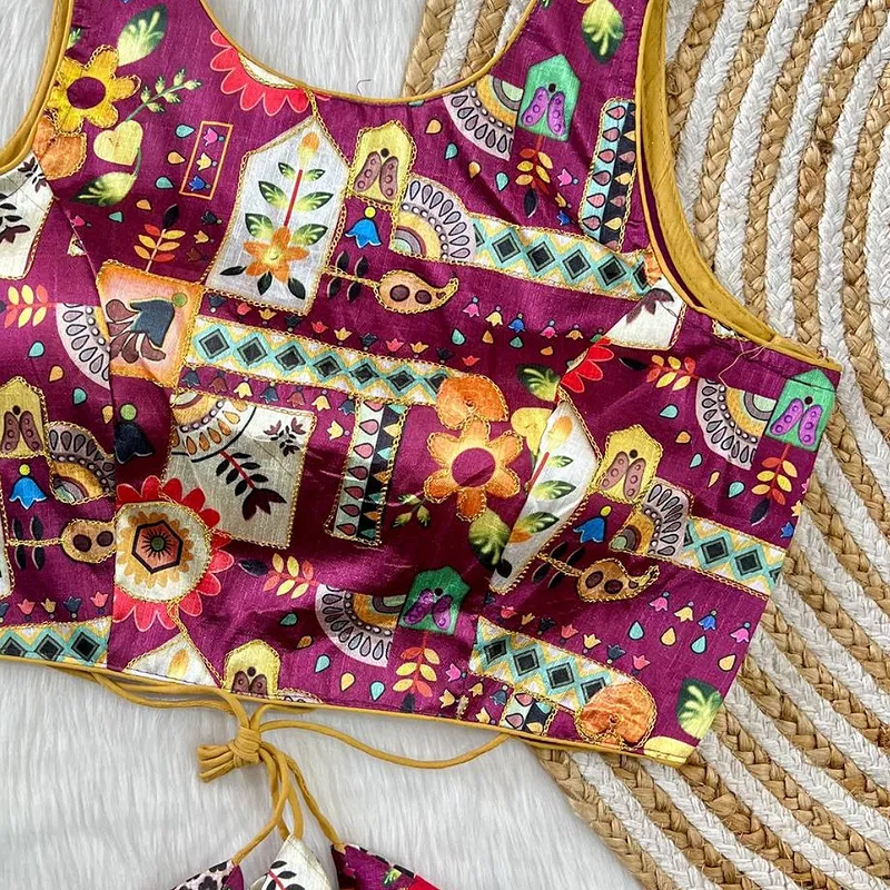 Multicolor Pink Floral Printed Blouse