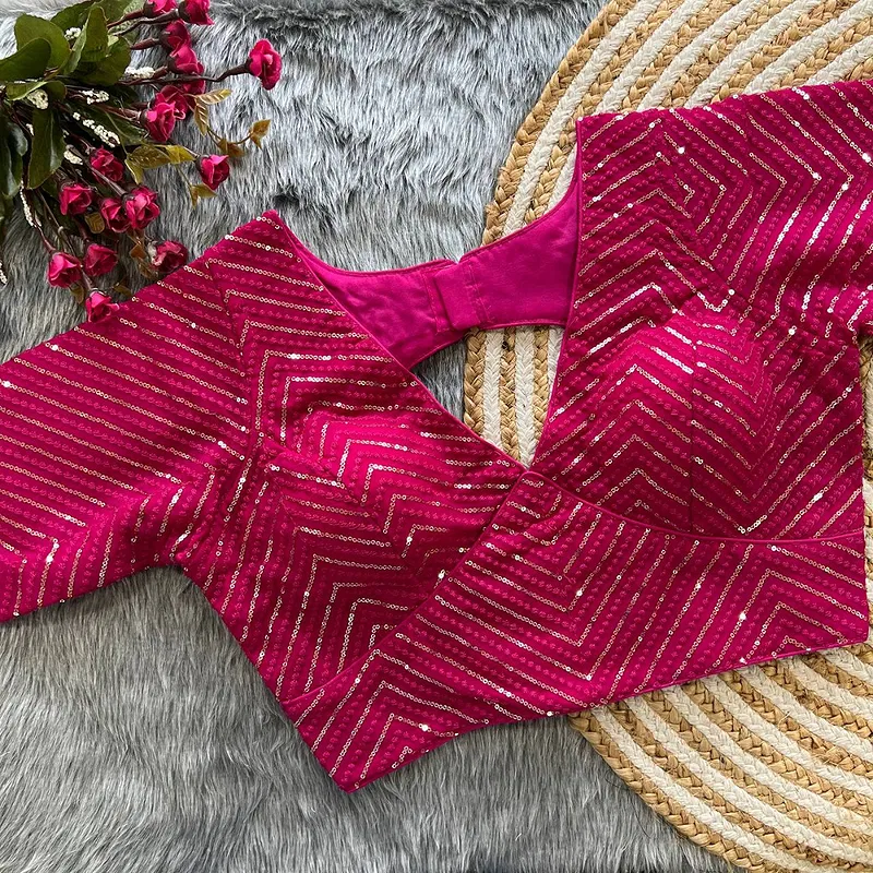 Pink Color Stylish Back Open Party Blouse