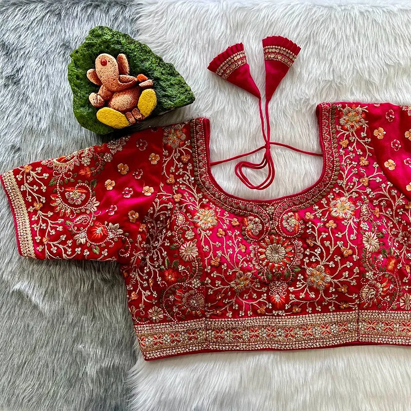 Rani Color Heavy Velvet Real Diamond Work Blouse