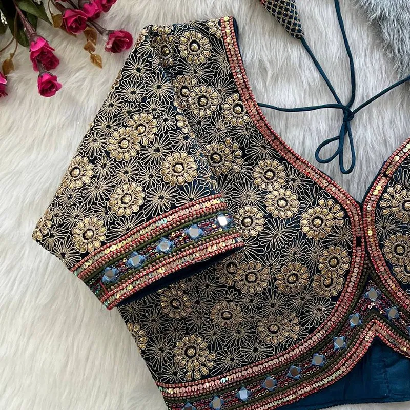 Blue Color Alia Style Wedding Blouse