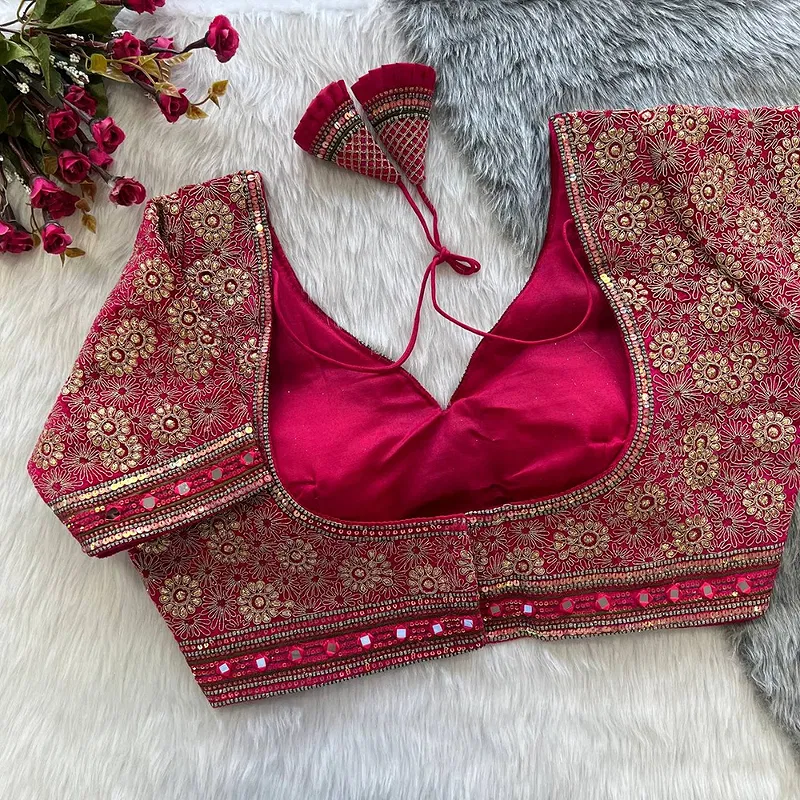 Red Color Alia Style Wedding Blouse