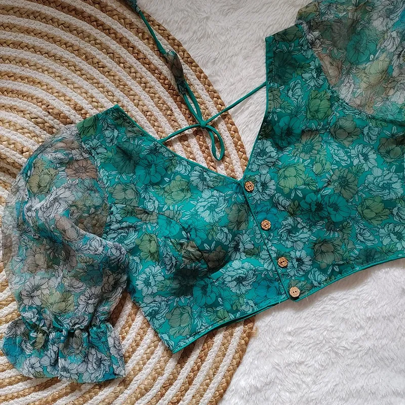 Style with Our Trendy Organza Festival Wear Blouse
