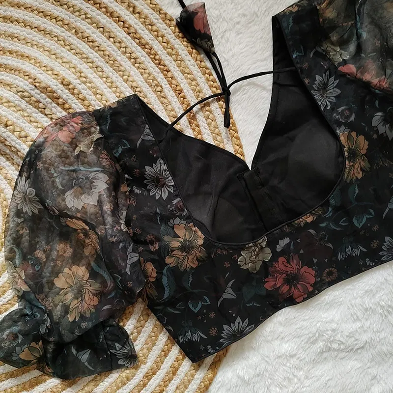 Style with Our Trendy Organza Festival Wear Blouse