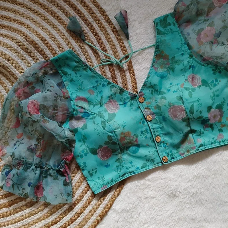 Style with Our Trendy Organza Festival Wear Blouse