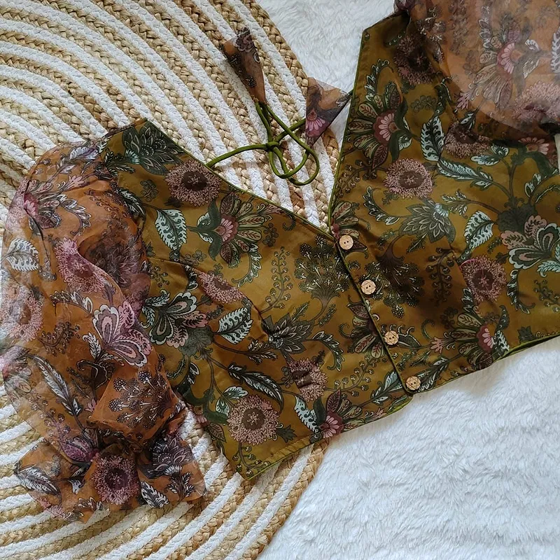 Style with Our Trendy Organza Festival Wear Blouse