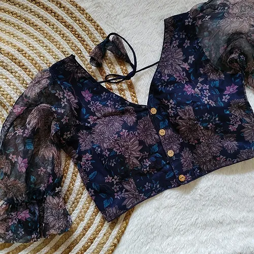 Style with Our Trendy Organza Festival Wear Blouse