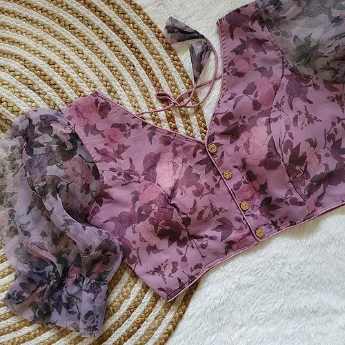 Style with Our Trendy Organza Festival Wear Blouse
