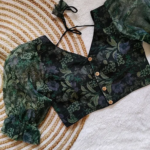 Style with Our Trendy Organza Festival Wear Blouse