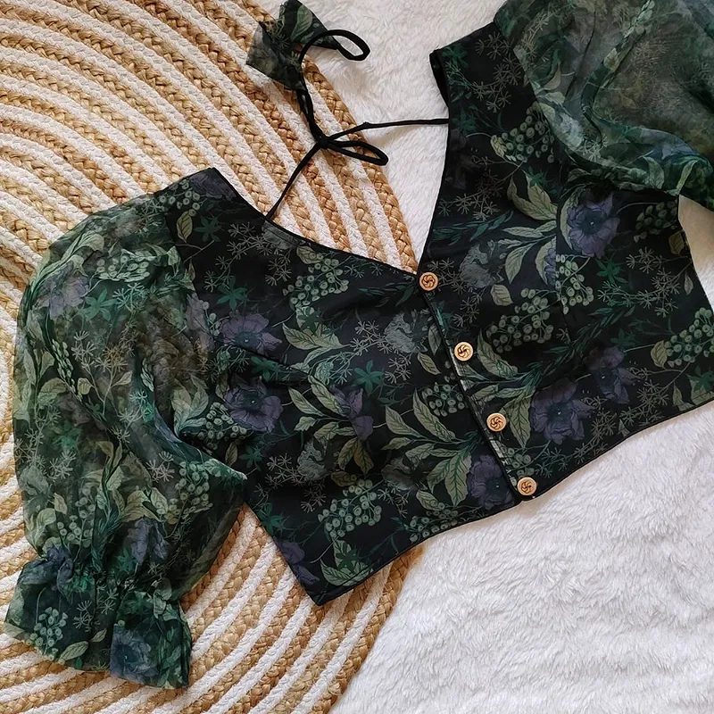 Style with Our Trendy Organza Festival Wear Blouse