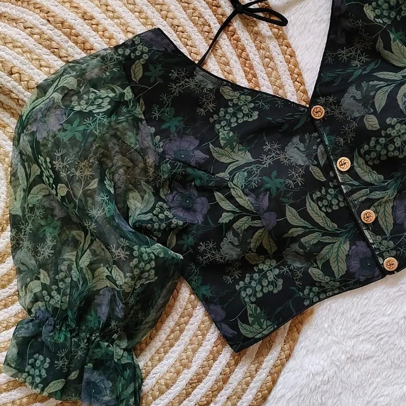 Style with Our Trendy Organza Festival Wear Blouse