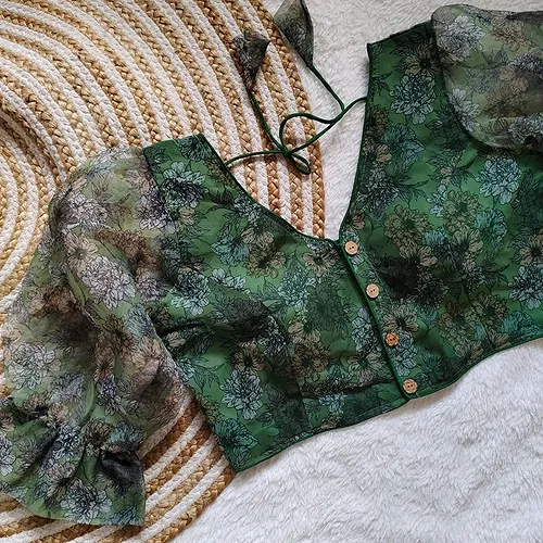 Style with Our Trendy Organza Festival Wear Blouse