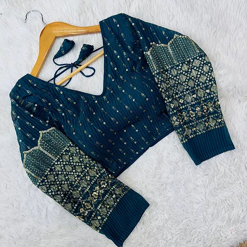 Stylish Georgette Blouse with Sequins and Pannell Sleeves