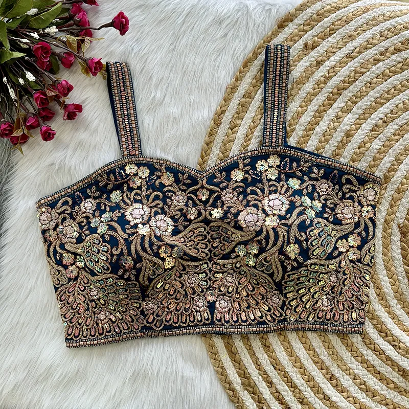 Rama Colour Spaghetti Strap Partywear Blouse