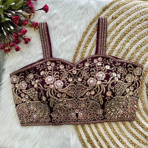 Wine Colour Spaghetti Strap Partywear Blouse