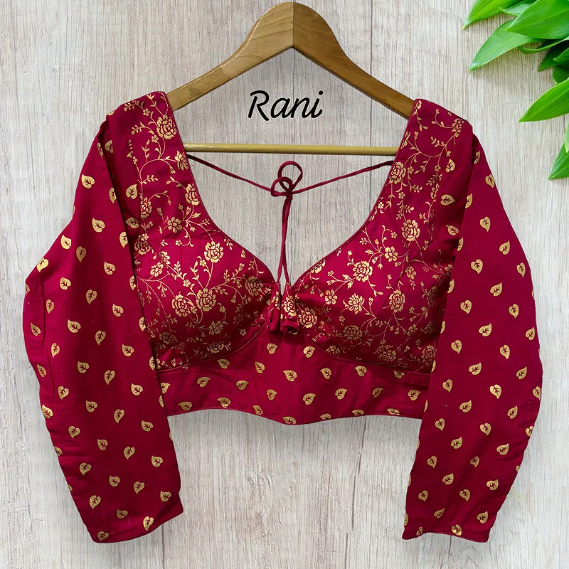 Rani color Elegant Sabyasachi Inspired Pure Cotton Party Blouse