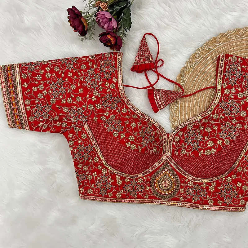 Royal Red Stylish Bridal Blouse 