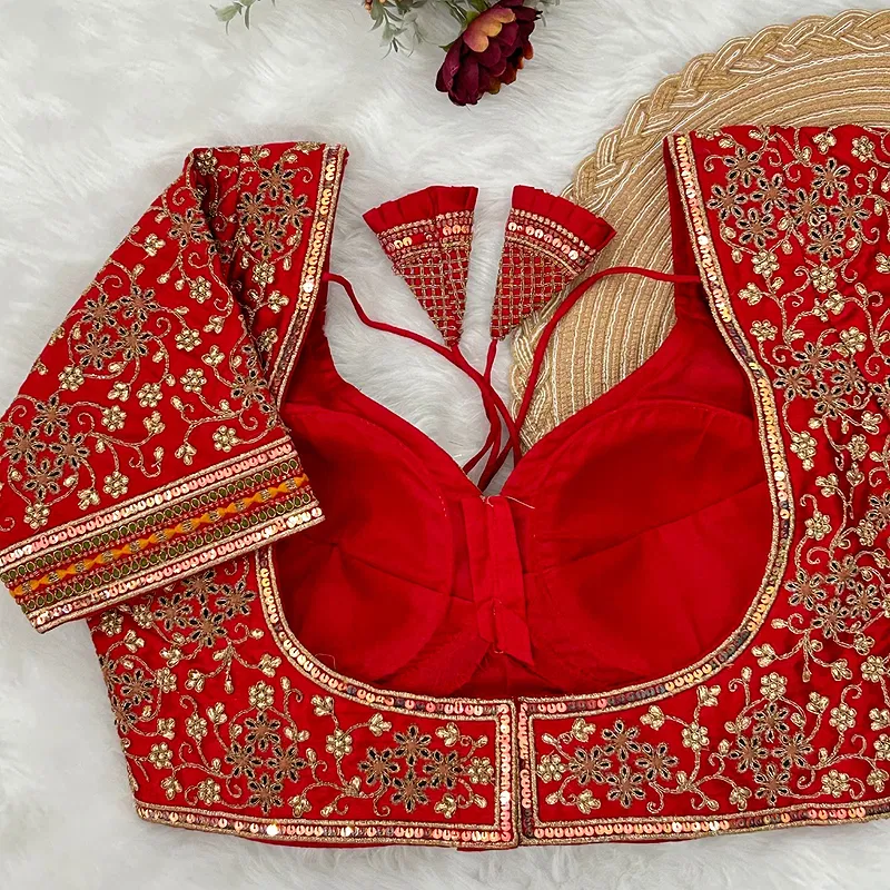 Royal Red Stylish Bridal Blouse 