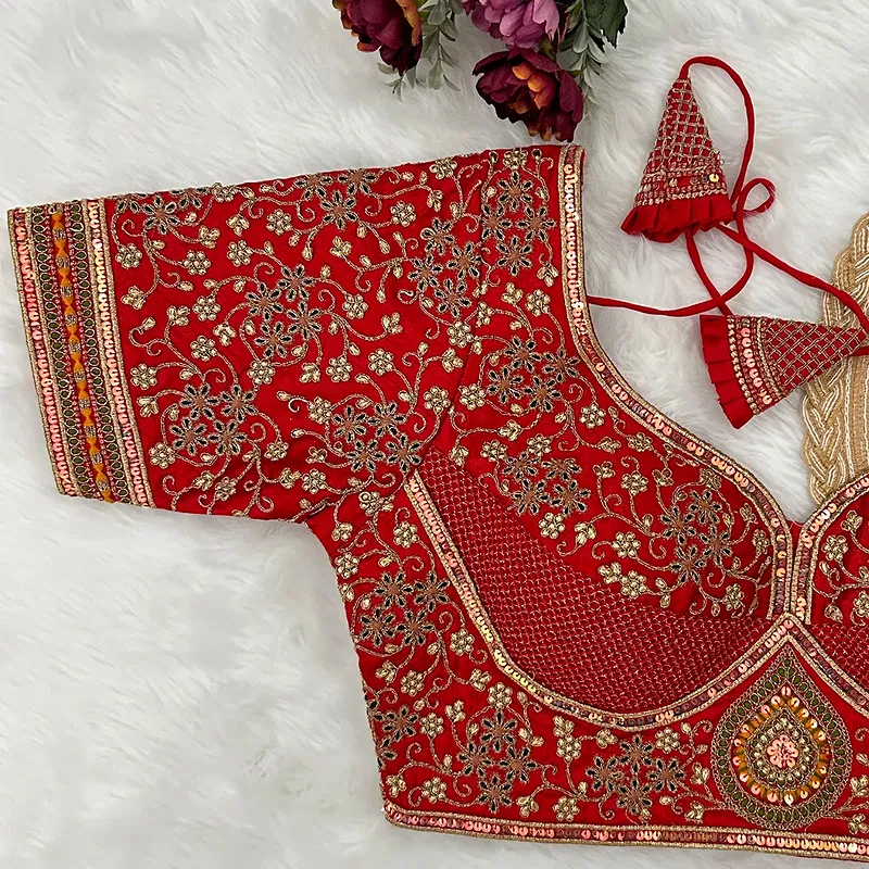 Royal Red Stylish Bridal Blouse 