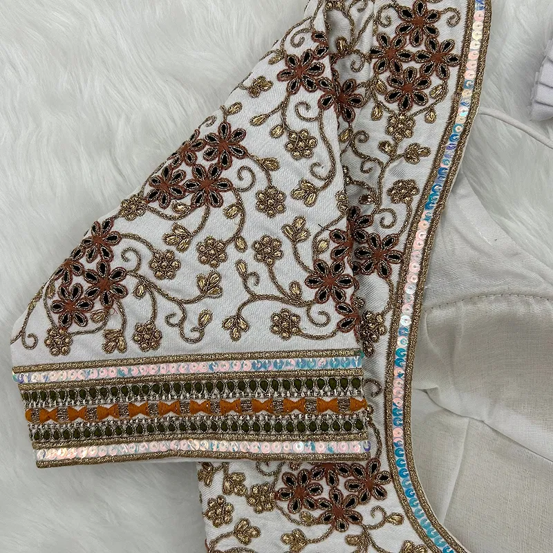 Royal Off White Stylish Bridal Blouse 