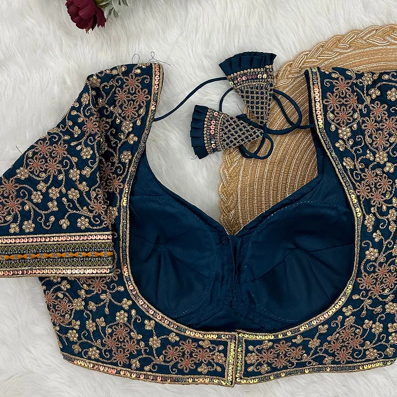 Royal Blue Stylish Bridal Blouse 