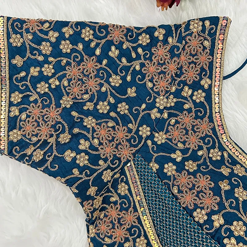 Royal Blue Stylish Bridal Blouse 