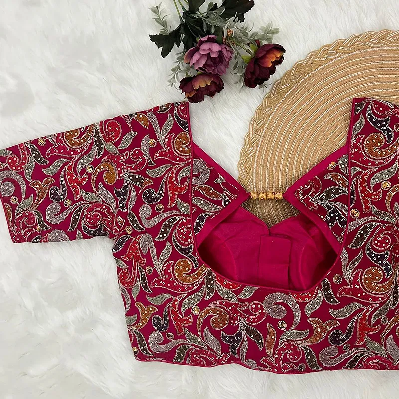 Rani Fox Georgette Embroidery & Thread Work Party Wear Blouse