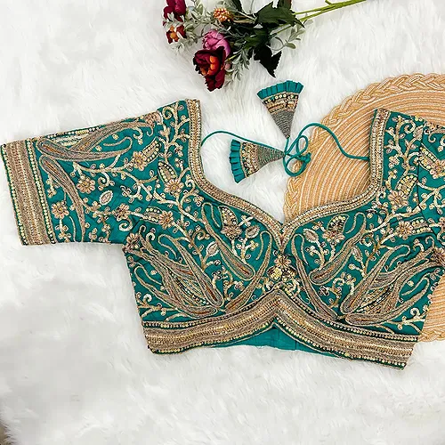 Rama Color Heavy Apple-Cut Bridal Blouse