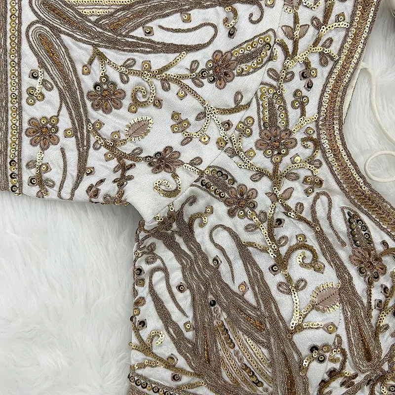 White Color Heavy Apple-Cut Bridal Blouse