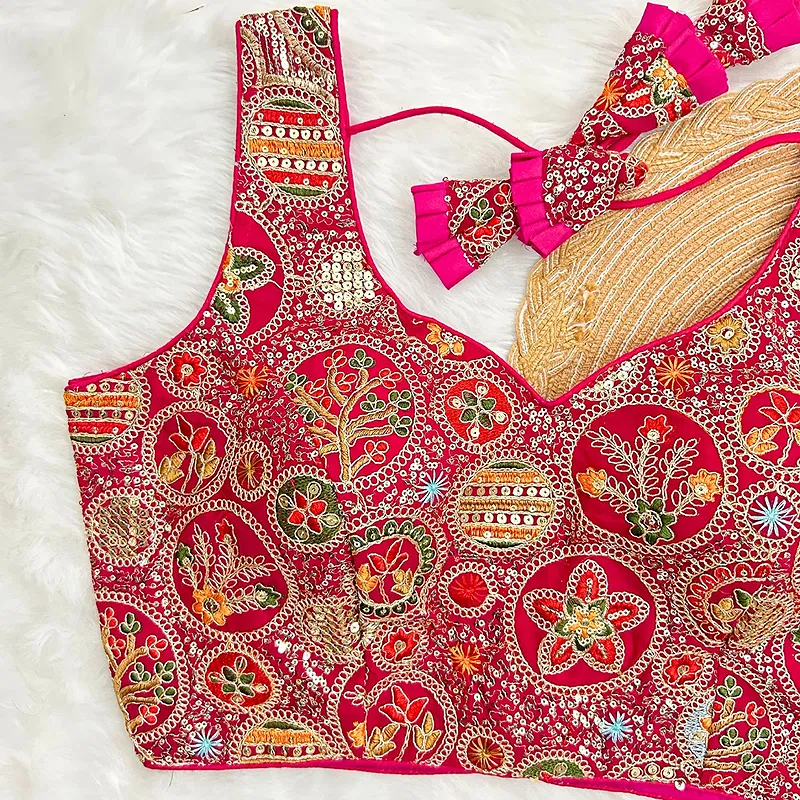  Rani Color Heavy Codding Work Georgette Blouse