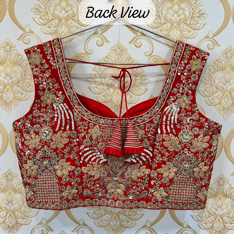 Red Color Beautiful Heavy Embroidery Codding & Thread Work Bridal Blouse