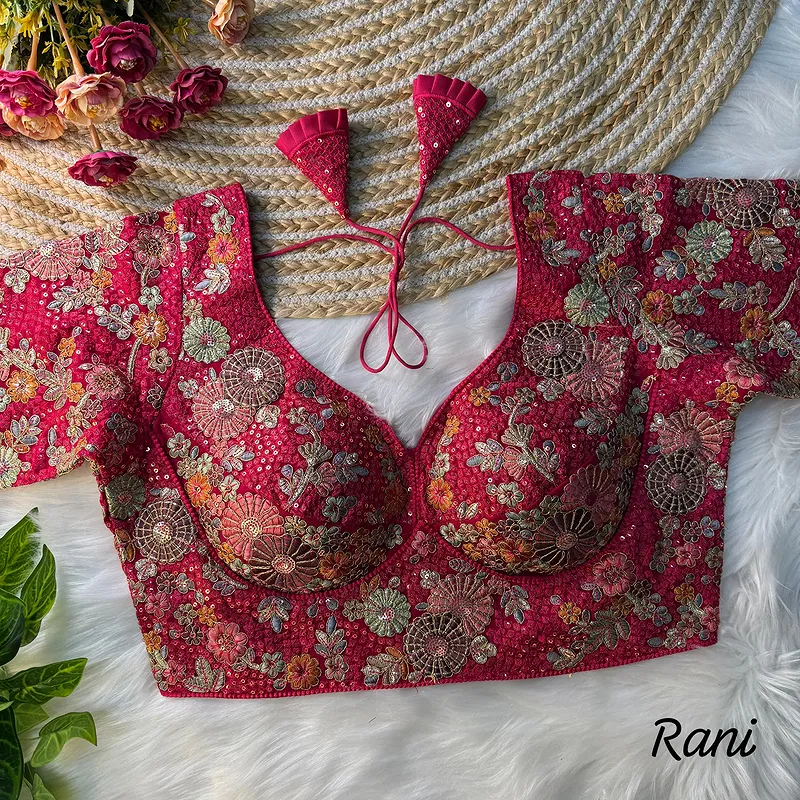 Rani Color Sabyasachi Style Georgette Blouse