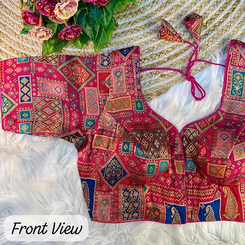 Rani Color Jacquard Partywear Blouse