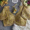 Gold Color Apple Cut Bridal Embroidery Blouse