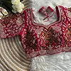 Rani Color Wedding Special Velvet Embroidered Blouse