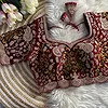 Maroon Color Wedding Special Velvet Embroidered Blouse