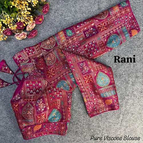 Rani Color Pure Viscose Jacquard Long Sleeves Blouse