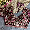 Wine Color Bridal Velvet Blouse With Diamond Handwork