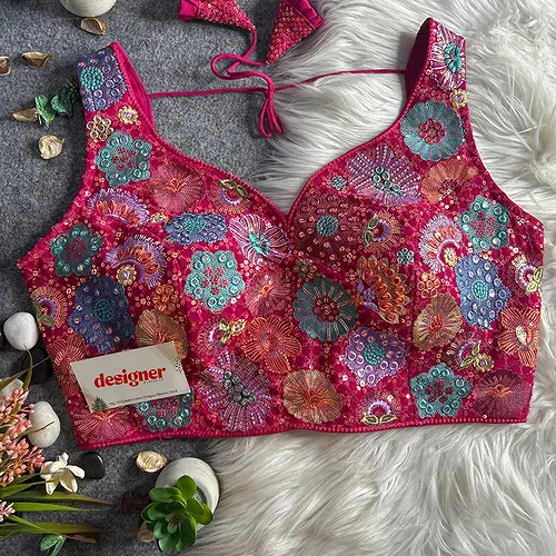 Rani Royal Heavy Multi-Thread & Sequin Embroidery Georgette Blouse