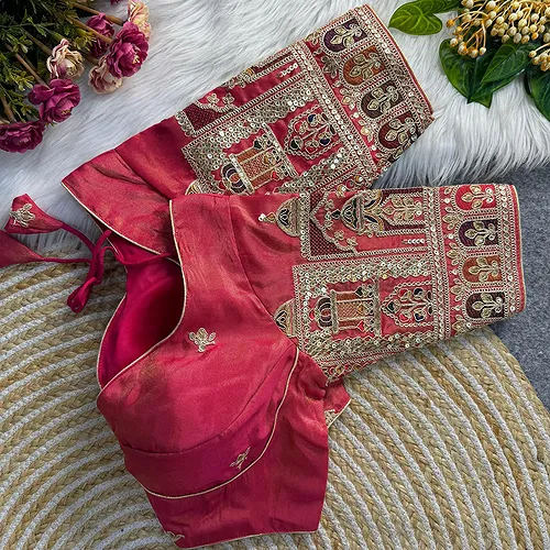 Rani Cosmos Silk Codding Work Partywear Blouse