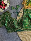 Green Colour Heavy Handwork Party Blouse