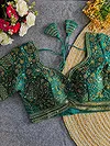 Rama Green Colour Heavy Handwork Party Blouse