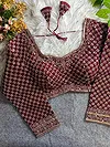 Maroon Color Full Sleeve Partywear Blouse
