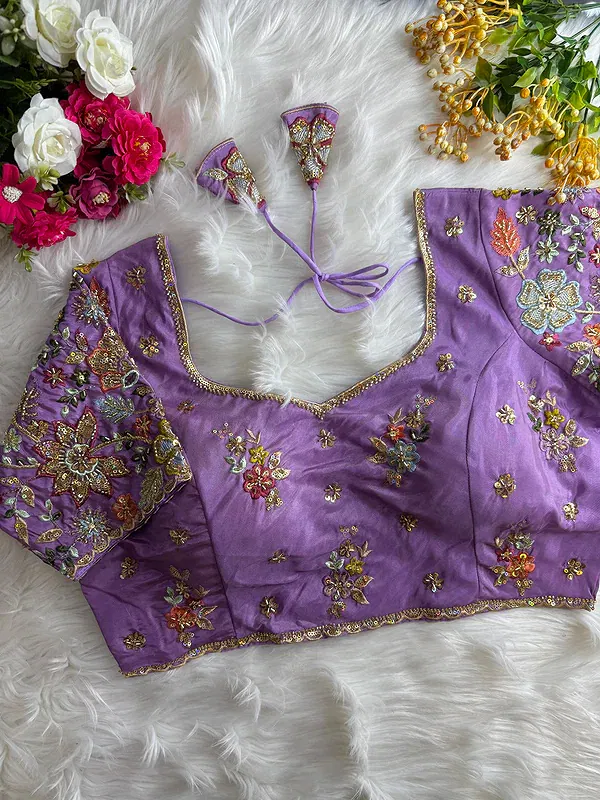 Lavender Color Soft Cosmos Silk Blouse