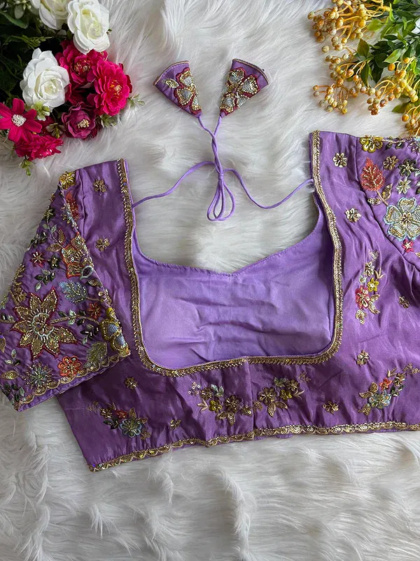 Lavender Color Soft Cosmos Silk Blouse