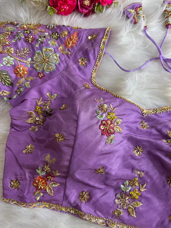 Lavender Color Soft Cosmos Silk Blouse