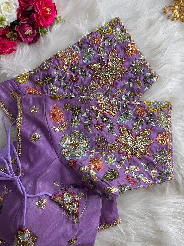 Lavender Color Soft Cosmos Silk Blouse