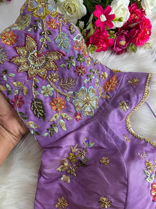 Lavender Color Soft Cosmos Silk Blouse