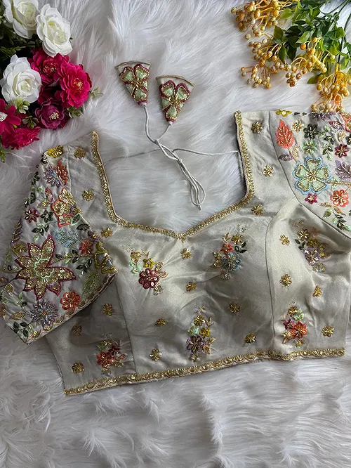 Gold Color Soft Cosmos Silk Blouse